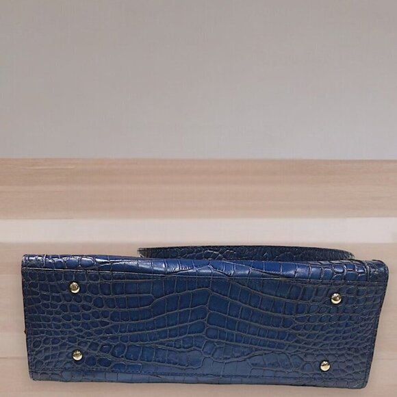 Dooney & Bourke Marine Blue Croc Embossed Leather Satchel - Picture 10 of 16
